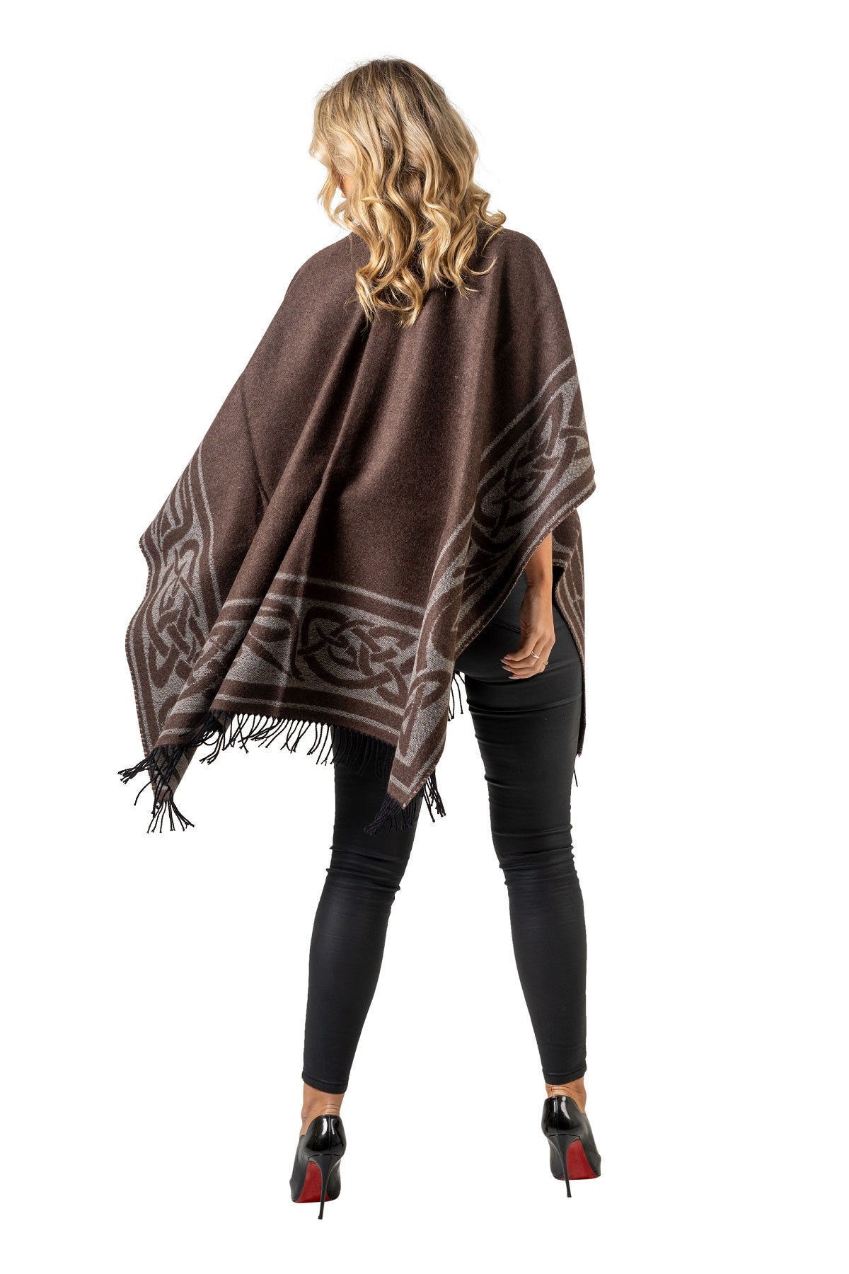Fringed Shawl with Celtic Motif