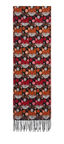 Scarf with Comical Cats Motif