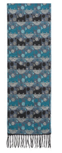 Scarf with Comical Cats Motif