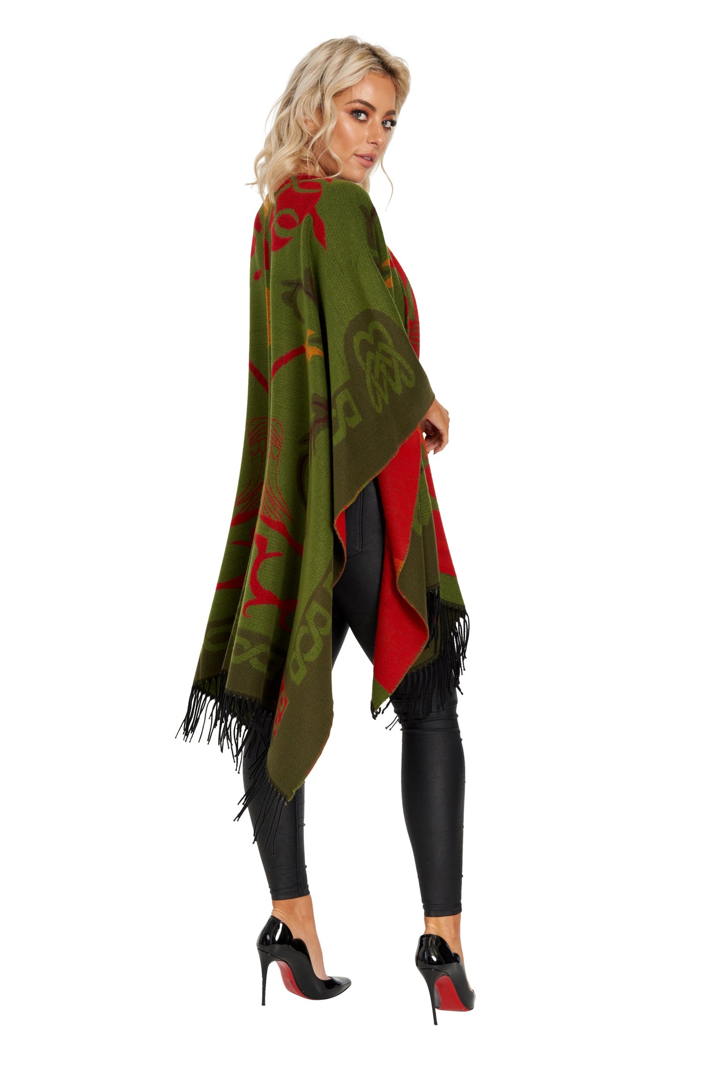 Fringed Shawl with Celtic Motif