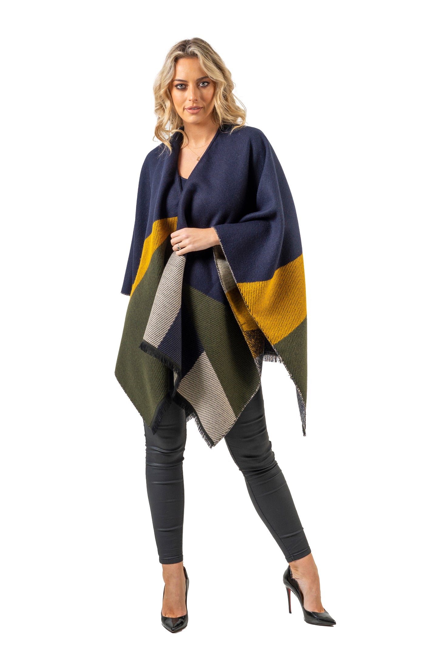 Shawl with Colour Block Design