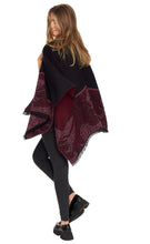 Fringed Shawl with "Animal" Print Contrasting Hem