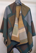Shawl with Large Box Check Design