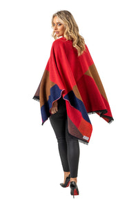 Fringed Shawl with Large Geometrics