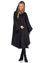 Cape in Double-Face Cloth with Convertible Hood