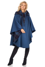 Knee Length Cape in Double-Face Cloth with Convertible Hood