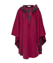 Knee Length Cape in Double-Face Cloth with Convertible Hood