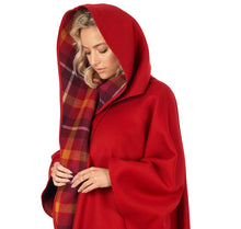 Knee Length Cape in Double-Face Cloth with Convertible Hood