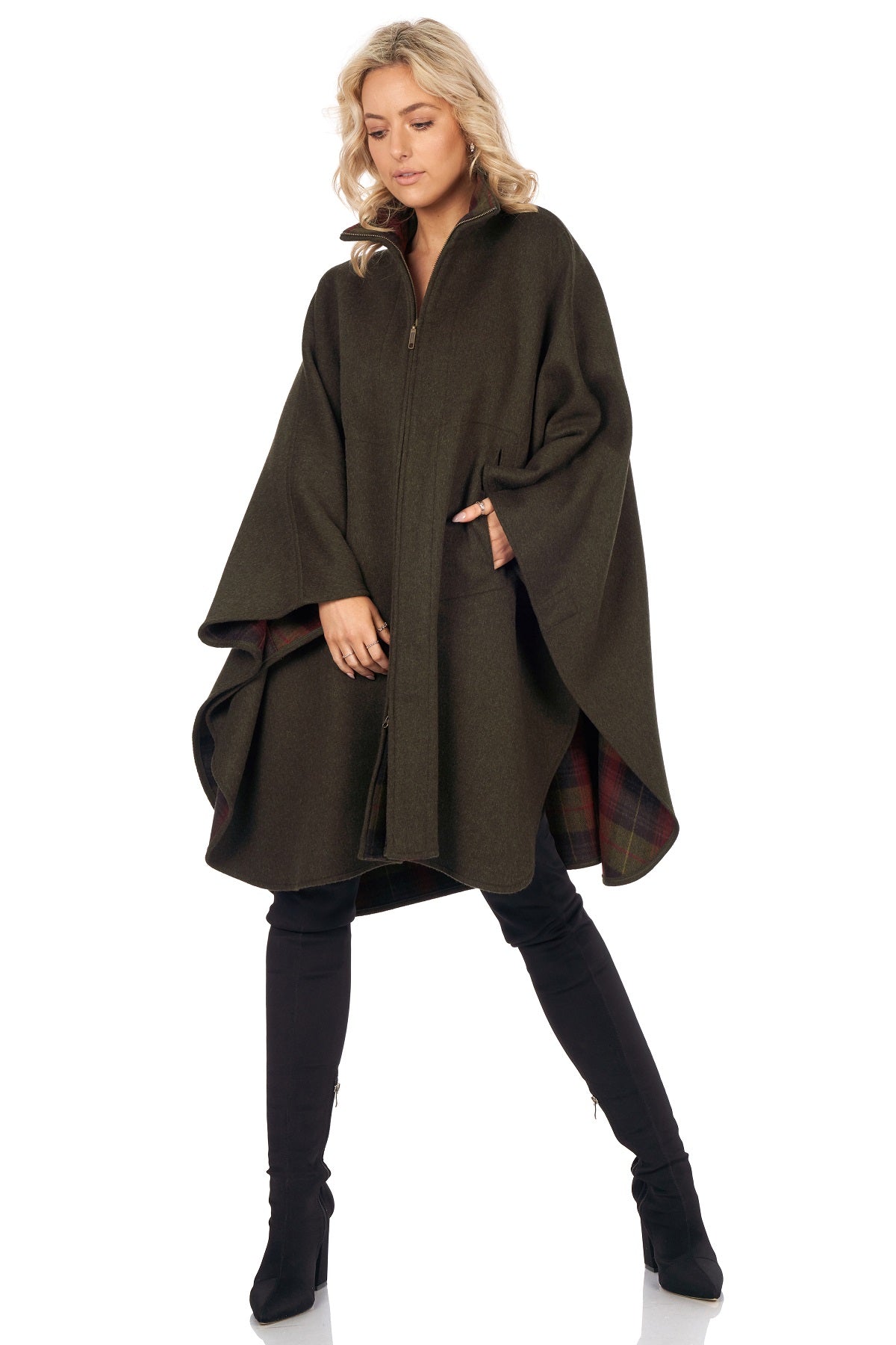 Jimmy Hourihan Capeブラックウォッチ ベルベット マントコート Jimmy Hourihan Capeブラックウォッチ ベルベット マントコート