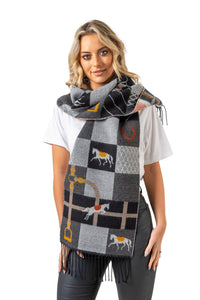 Scarf with Horse Motif