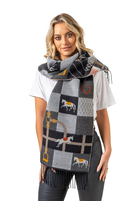 Scarf with Horse Motif