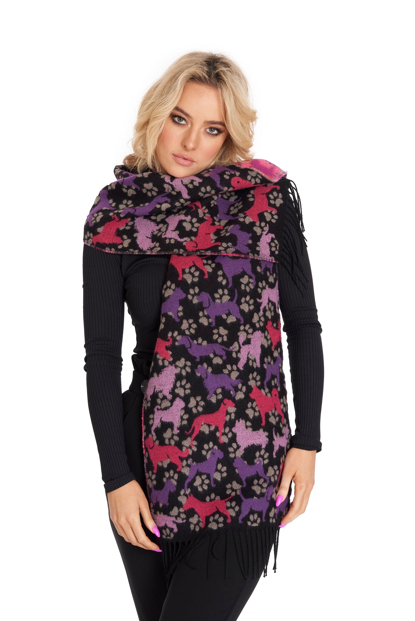 Scarf with Dog Motif