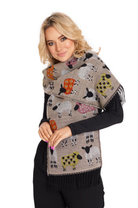 Scarf with Sheep Motif