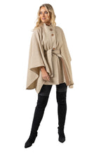 Cape in Herringbone Tweed with Belt