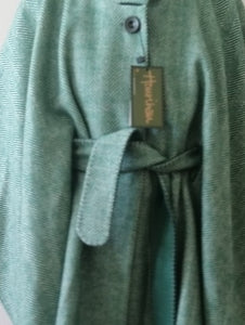 Cape in Herringbone Tweed with Belt