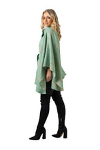 Cape in Herringbone Tweed/Feint Overcheck with Belt