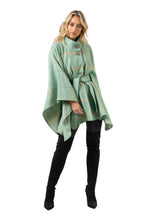 Cape in Herringbone Tweed/Feint Overcheck with Belt