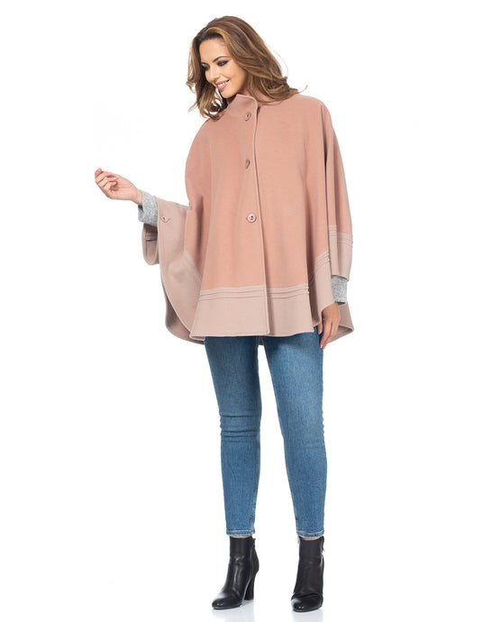 Cape in Two Tone with Surpiqure Stitching