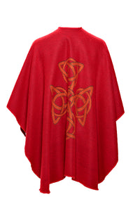 Shawl in Red with Celtic Motif