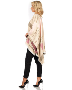 Fringed Shawl with Piano Keyboard Motif