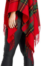 Fringed Shawl in Plaid Design