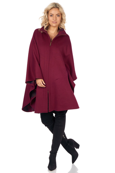 Zippered Cape in Double-Face Cloth