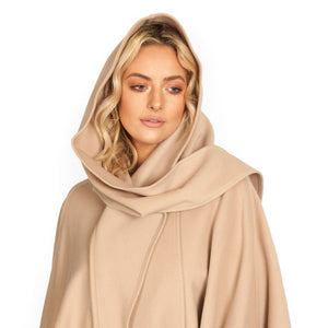 Cape in Cashmere/Wool with Convertible Hood