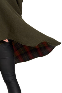 Cape in Double-Face Cloth with Convertible Collar