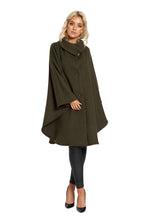 Cape in Double-Face Cloth with Convertible Collar