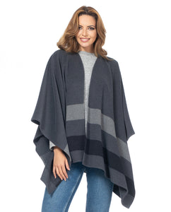 Wrap in Mid Grey with Charcoal Grey Bands