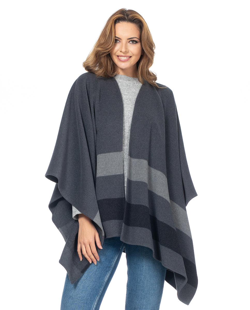 Wrap in Mid Grey with Charcoal Grey Bands