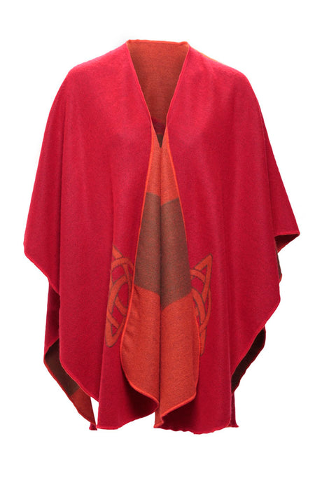Shawl in Red with Celtic Motif