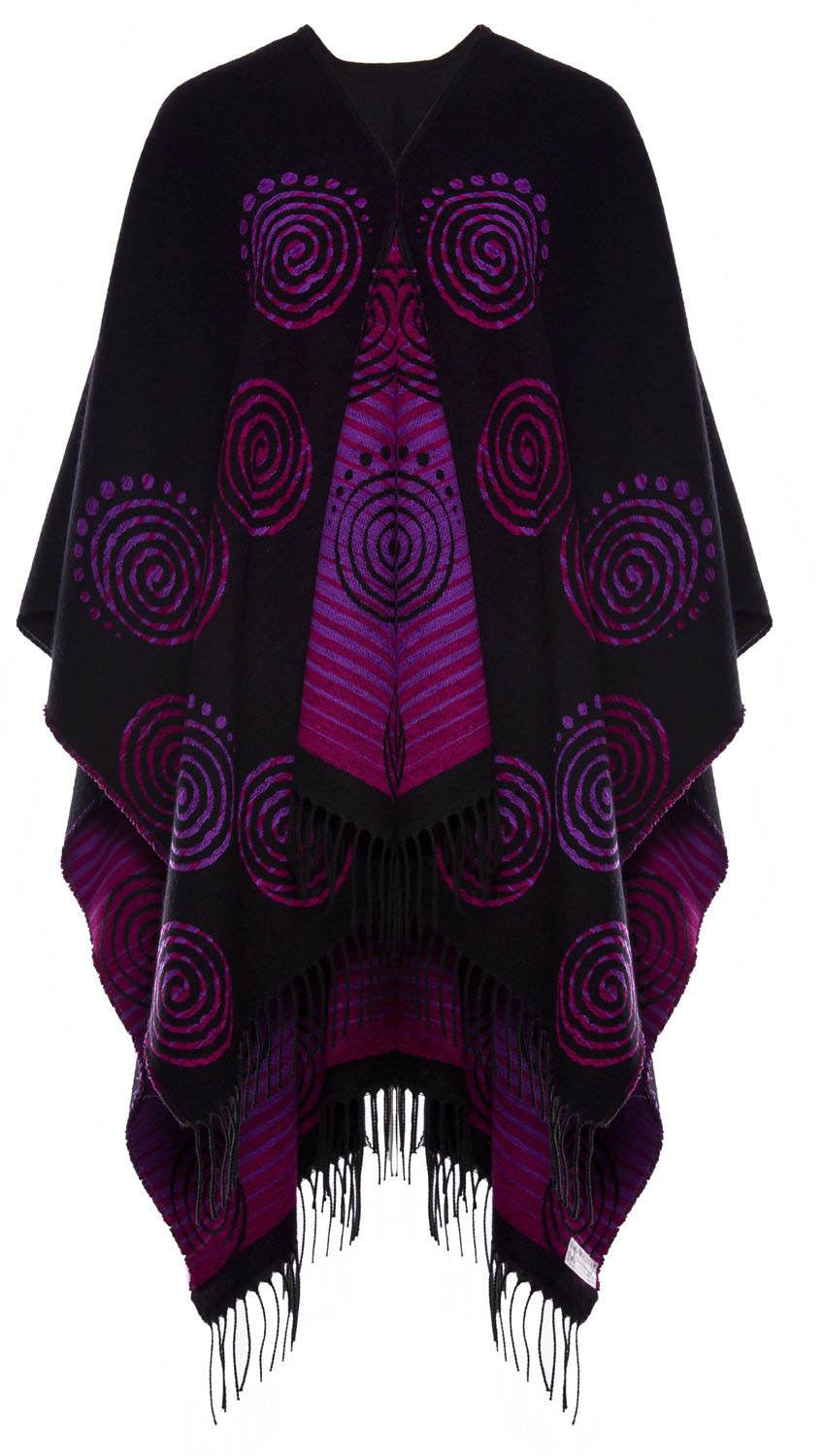 Fringed Shawl with Celtic Spiral Motif